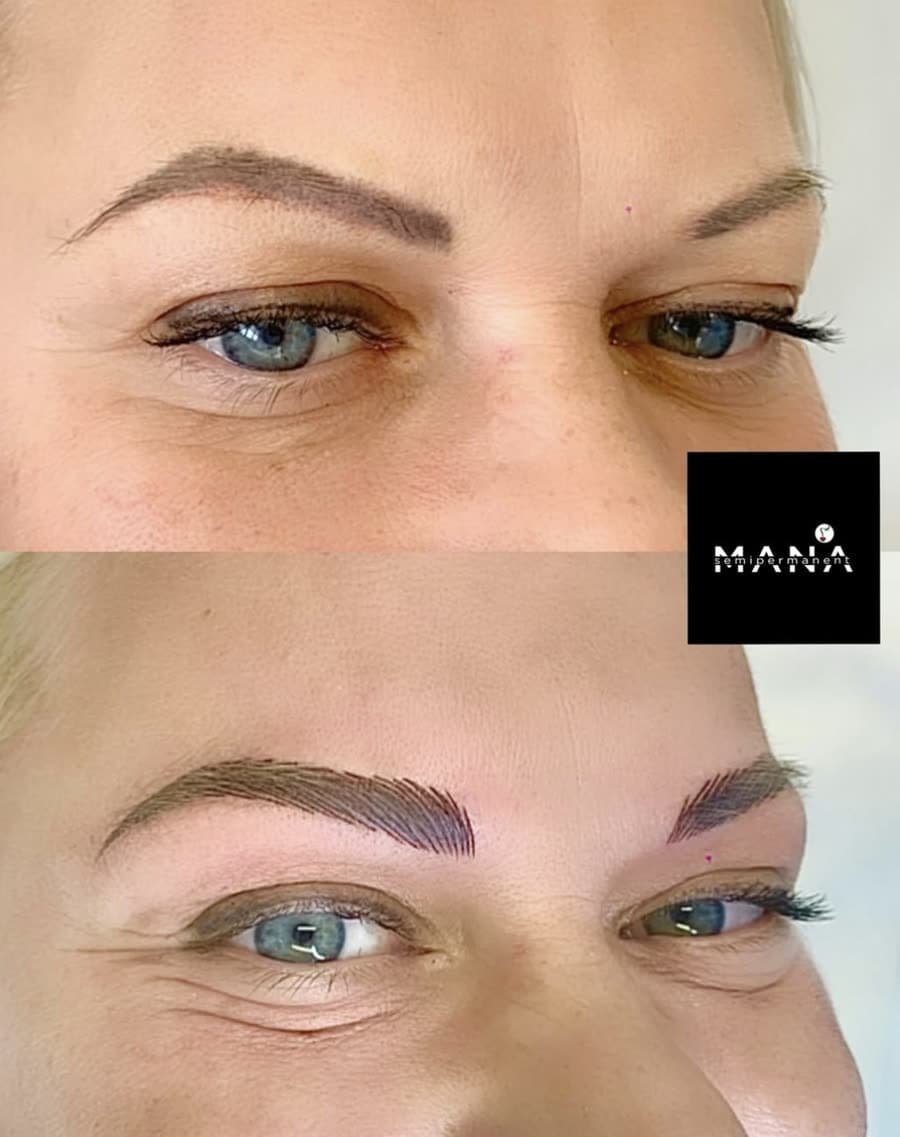 Natural Brow Microblading for Mature Clients Soft hair-stroke eyebrow microblading result for mature skin, completed at our Jesmond, Newcastle upon Tyne studio.