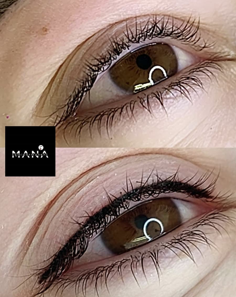 Winged Eyeliner Tattoo Result Semi-permanent eyeliner with a soft wing enhancing the lash line, treatment carried out in Jesmond, Newcastle upon Tyne.